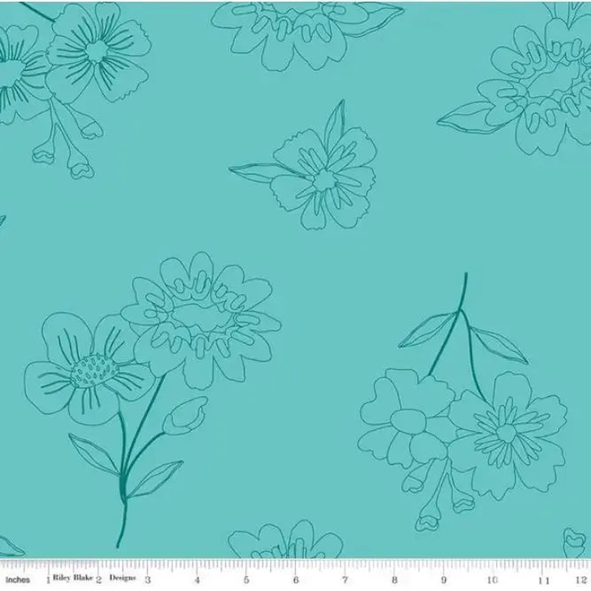 Green Aqua Multi Wideback Spring's in Town Peaccock Fabric (3/4 yard pack)