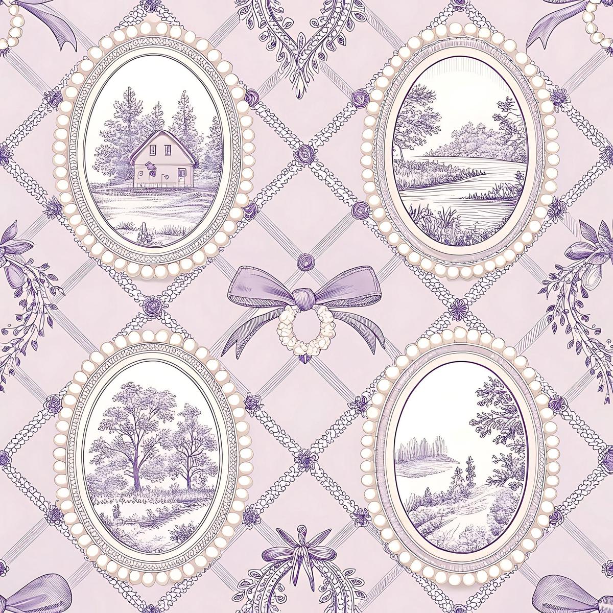 Lavender Cottage Floral Pattern 5 Quilting Cotton Fabric