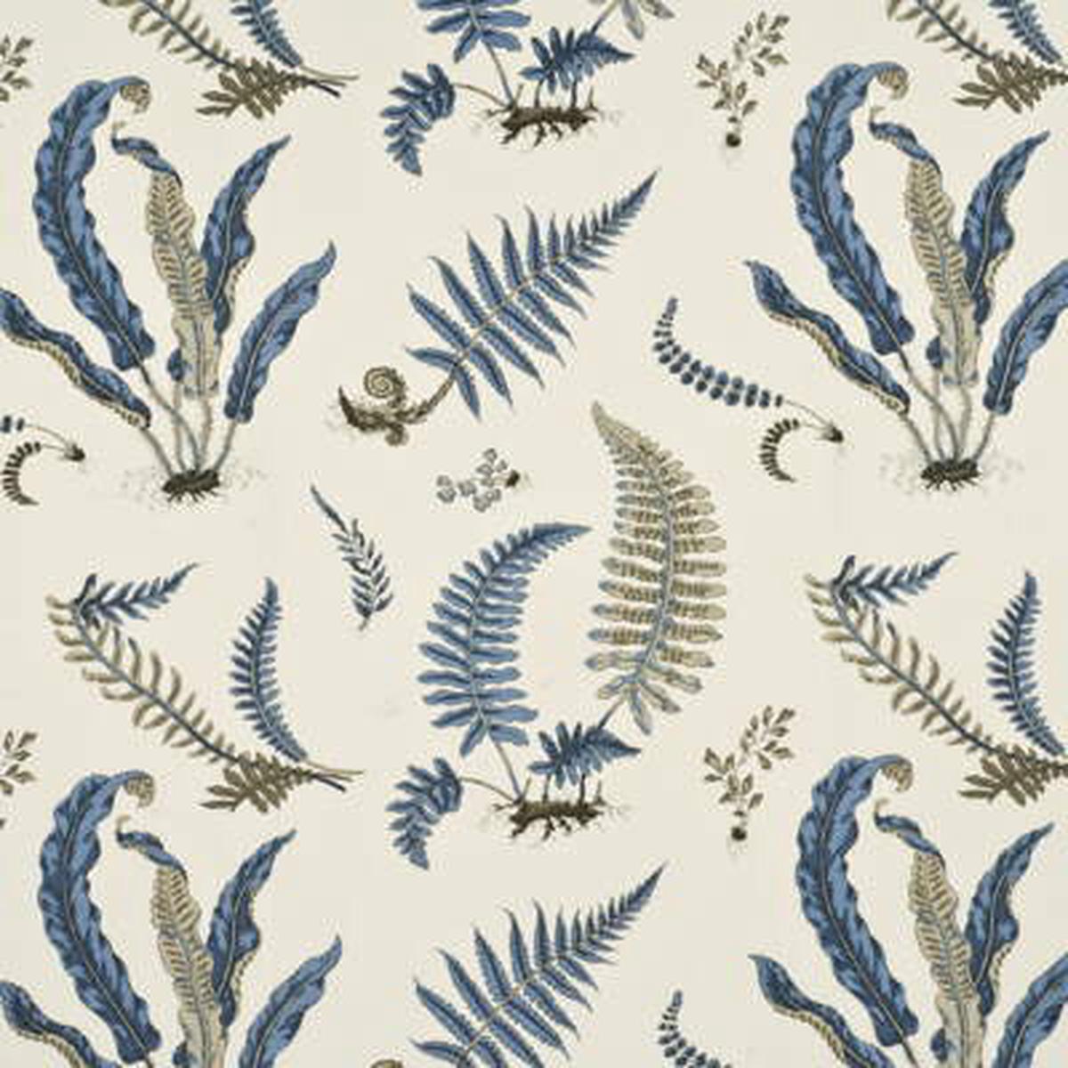 Ferns Indigo/White Fabric