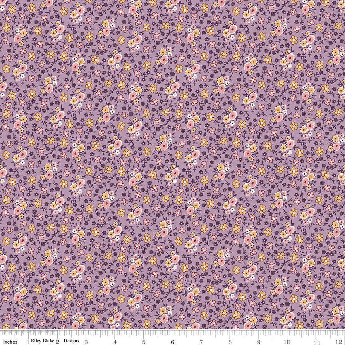 SALE Autumn Bouquet C14656 Plum - Riley Blake Designs - Lori Holt - Floral Flowers - Quilting Cotton Fabric