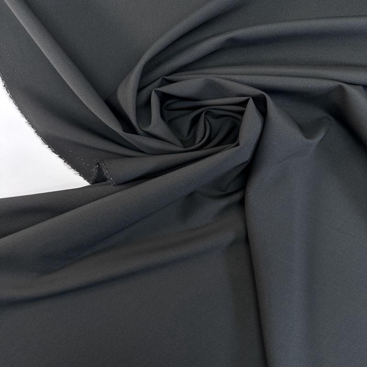 Black Virgin Wool Suit Fabric with Polyester and Elastane