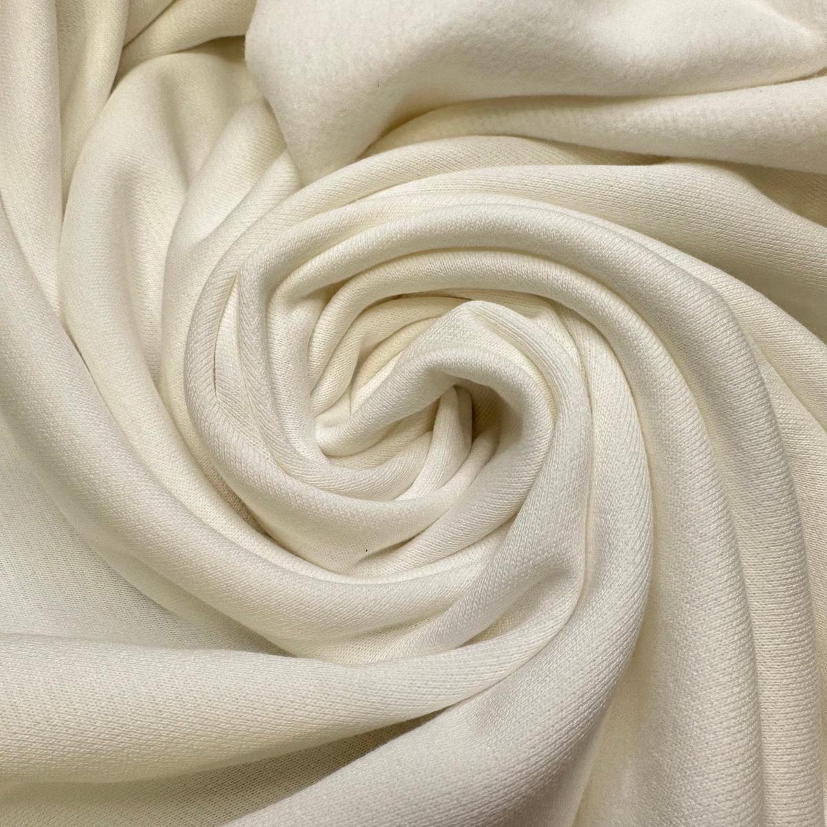 Ice Floe - Jersey Fleece Cotton Blend Knit - White - 2M Bundle