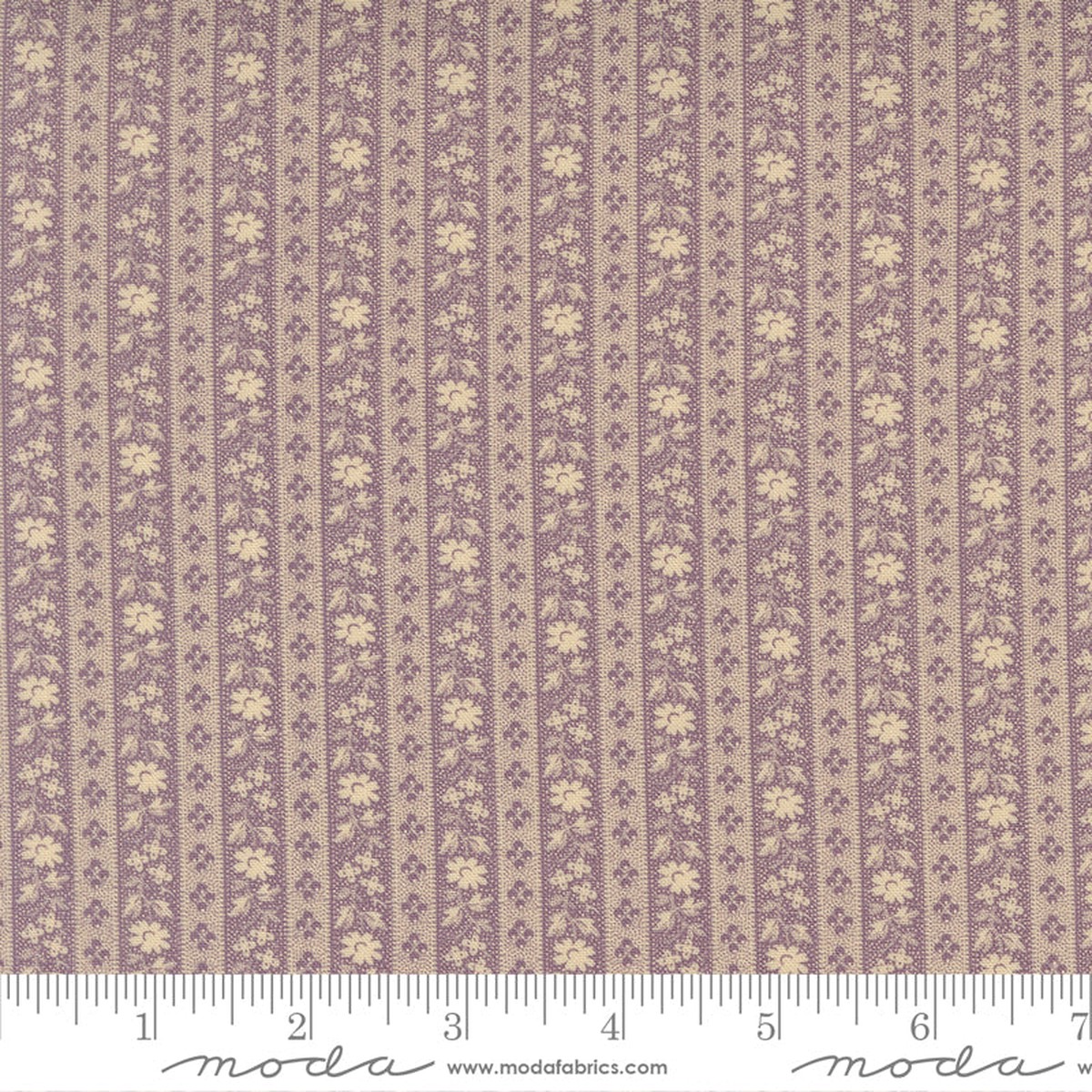 Moda Wild Orchid 2775 26 Moth Floral Stripe By The Yard
