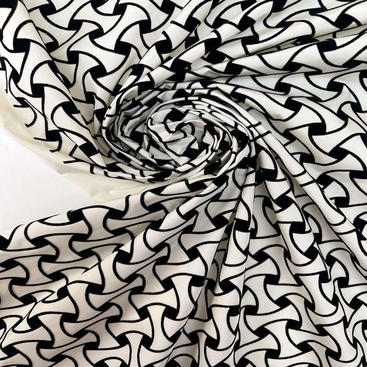 Black White Flock Polyamid Fabric