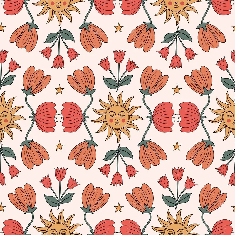 Boho Garden Pattern #5 Fabric