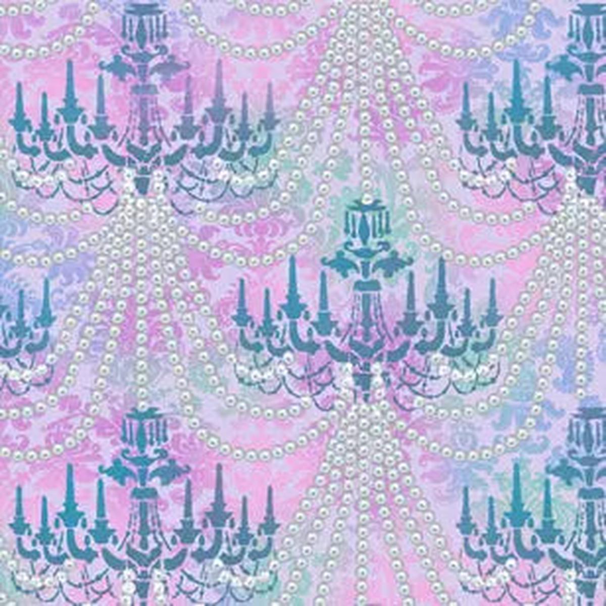 Chandelier Pearls-Lilac Cotton 44"/45" Fabric Per Yard