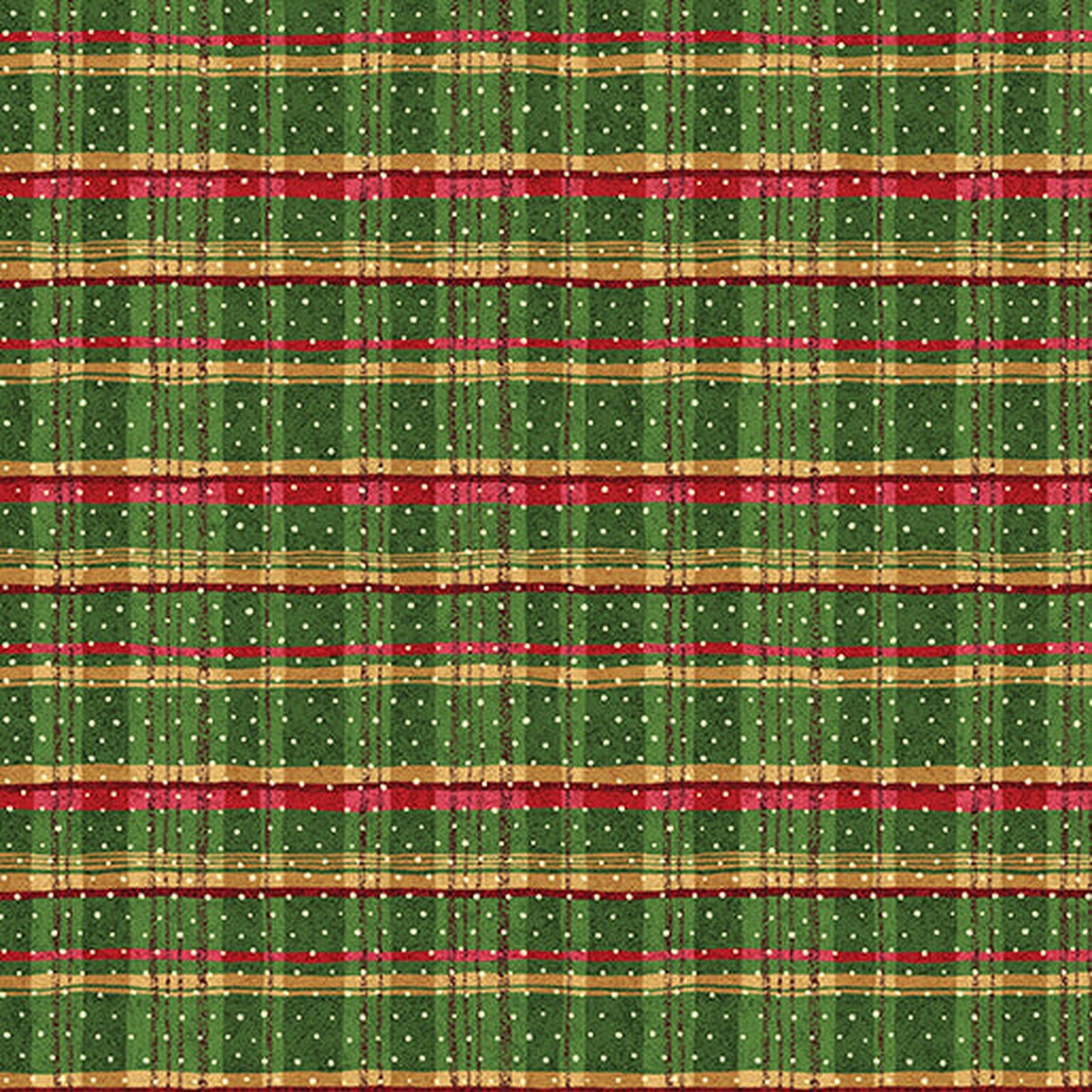 Fabric Benartex Green Holiday Plaid 12 Days of Christmas by the Quarter Yard 17273-40