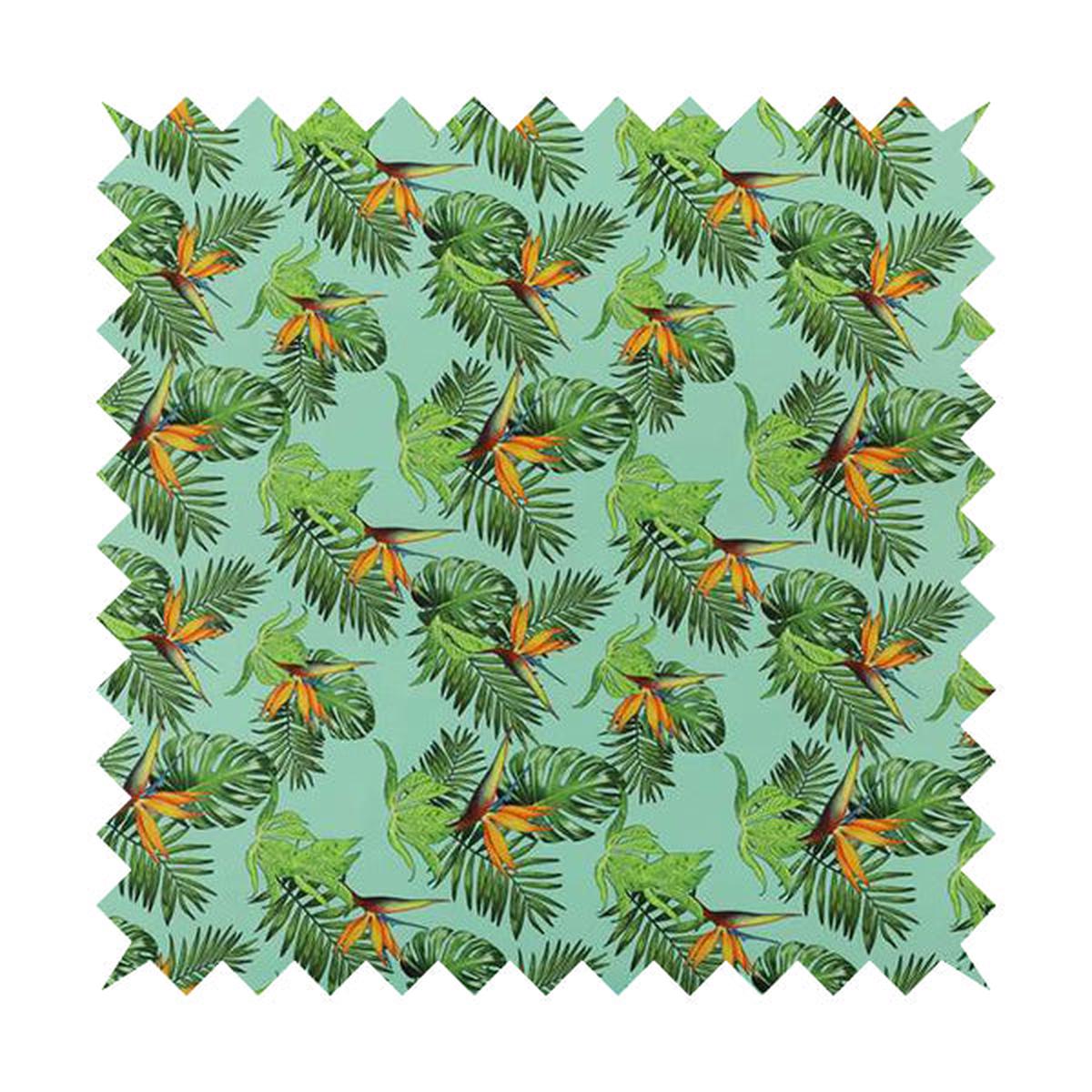 Freedom Printed Velvet Fabric Blue Green Colour Leaf Floral Pattern Upholstery Fabrics CTR-516