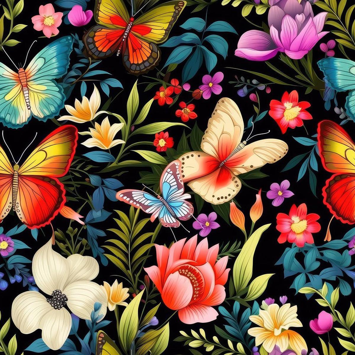 Butterflies & Blooms Pattern #8 Fabric