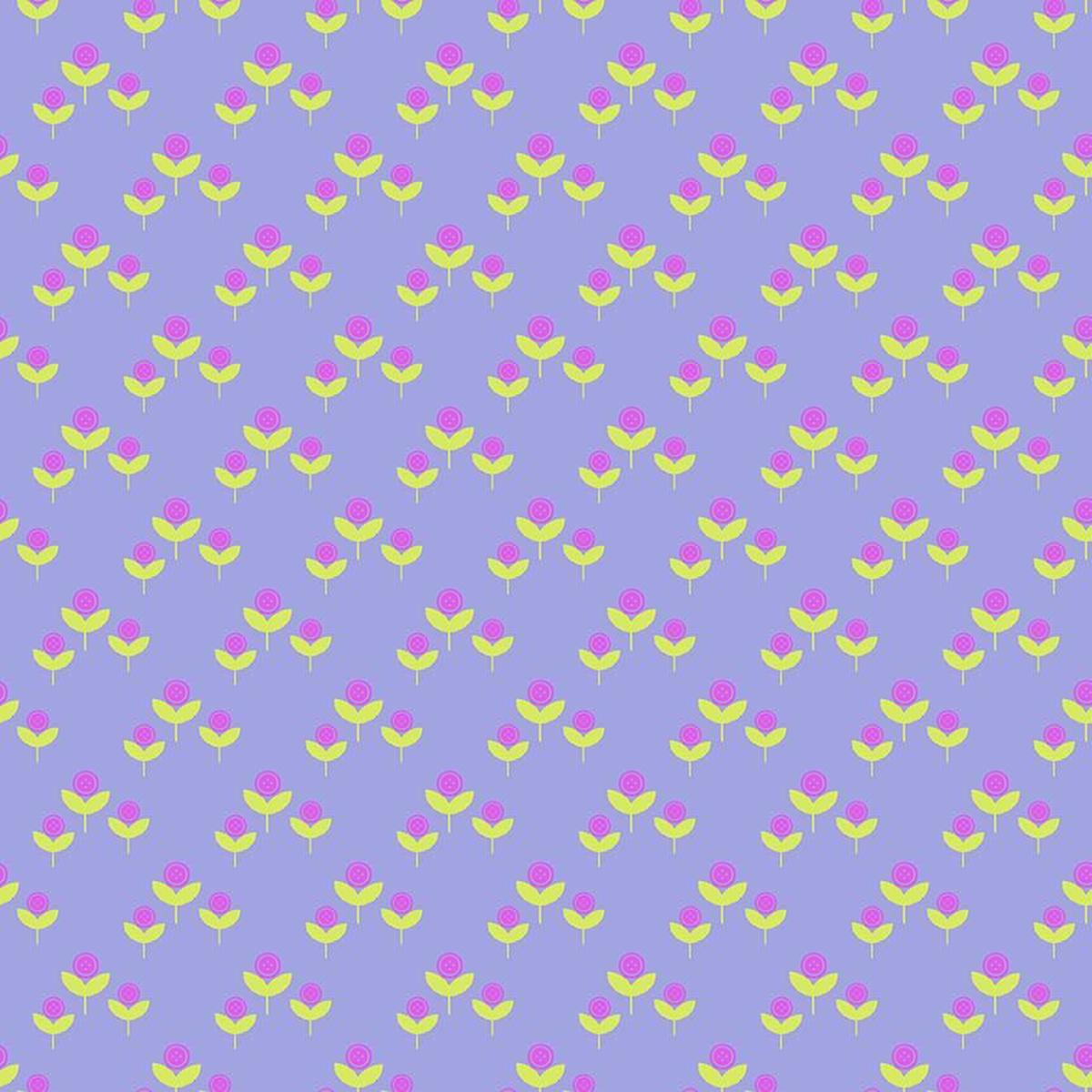 Lavender Cute As A Button Cotton 44"/45" Fabric Per Yard