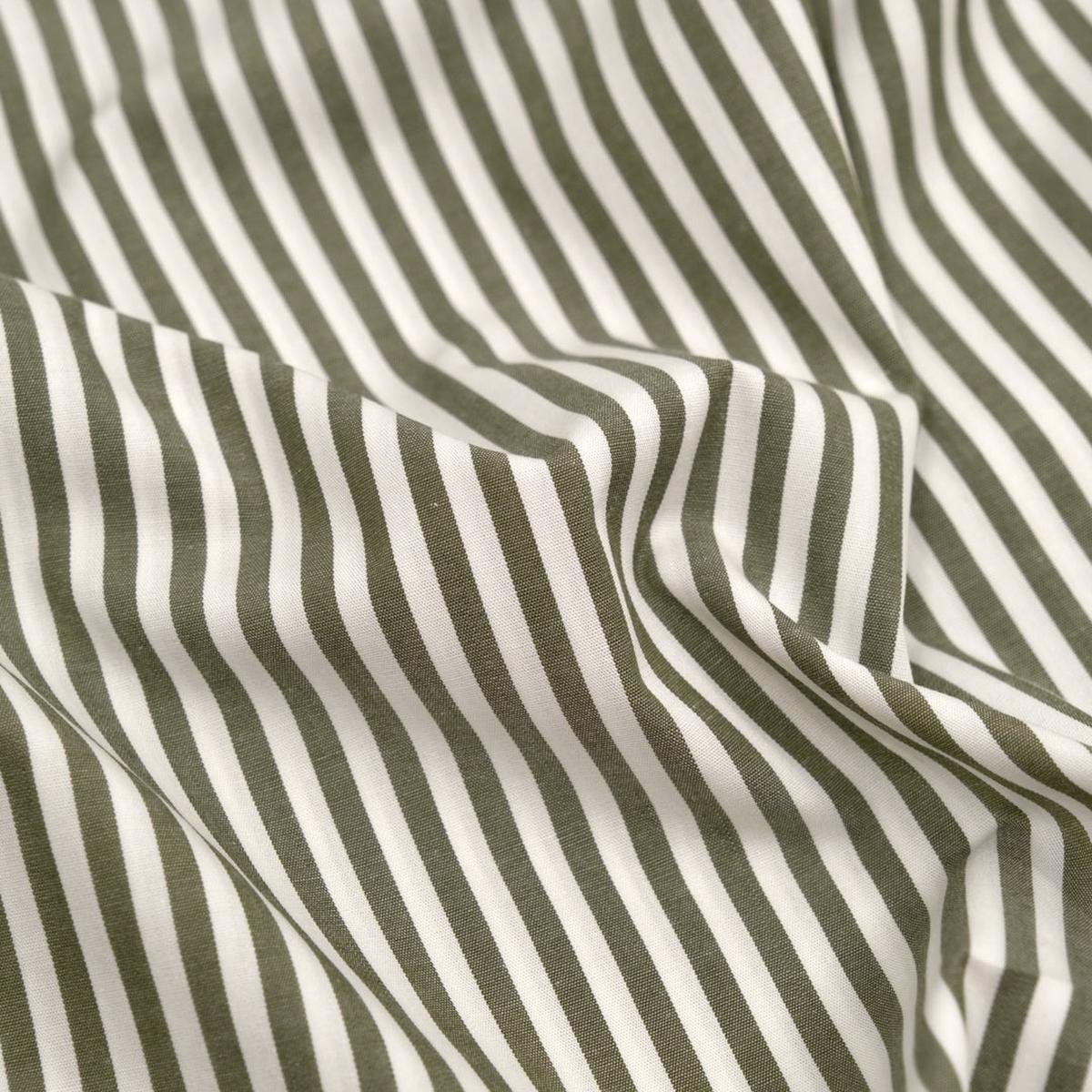 Deadstock Stripe Cotton Shirting - White/Kale