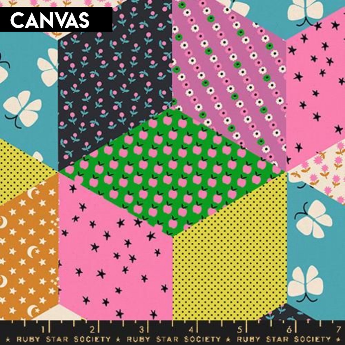 Ooh Lucky Lucky - Tumbling Blocks Citron Canvas | RS4120-18L