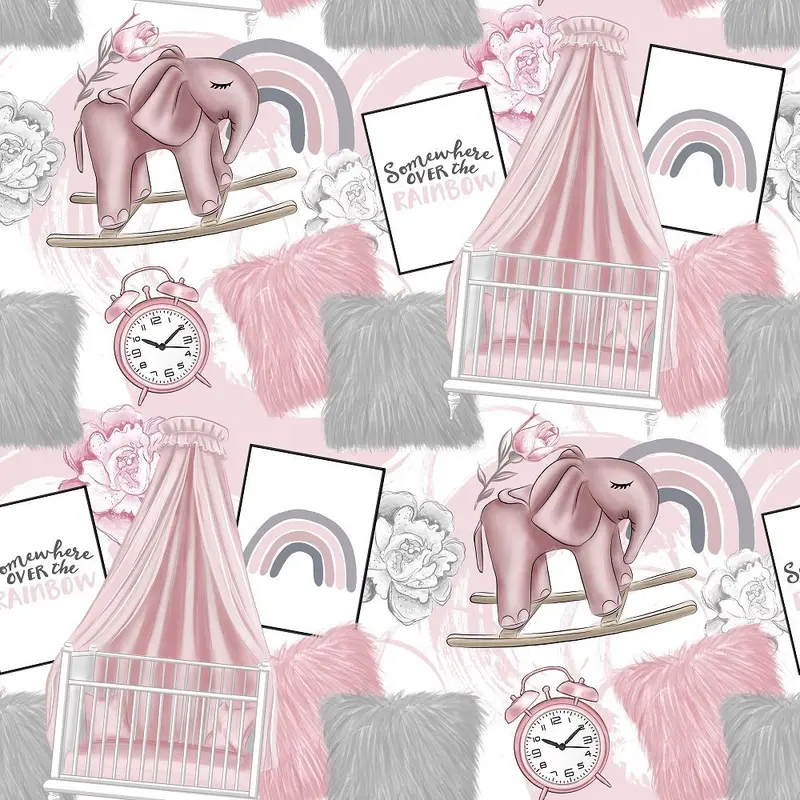 Baby Girl Crib Fabric - White