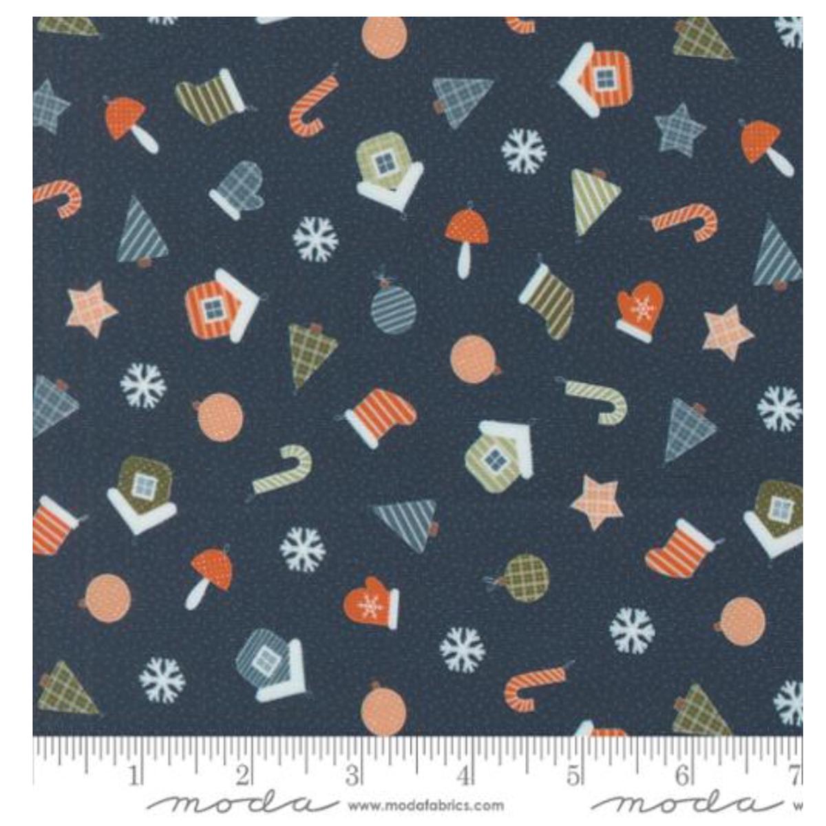 Handmade Ornaments in Midnight -- Purrfect Christmas by Elena Amo for Moda Fabrics