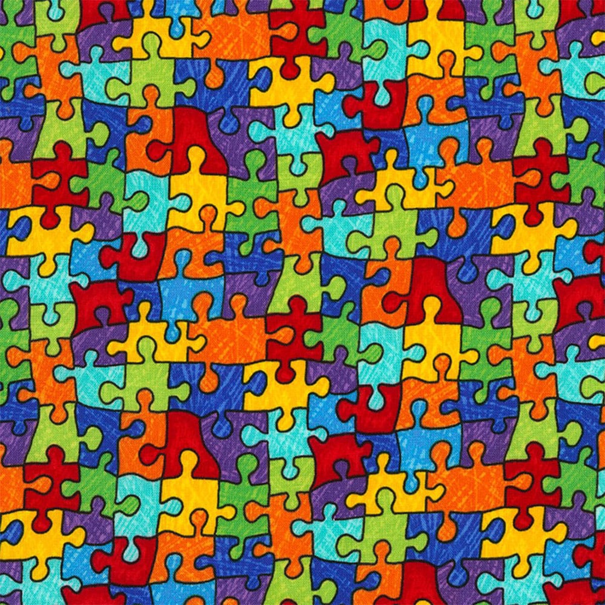 Timeless Treasures Jigsaw Puzzle Fabric