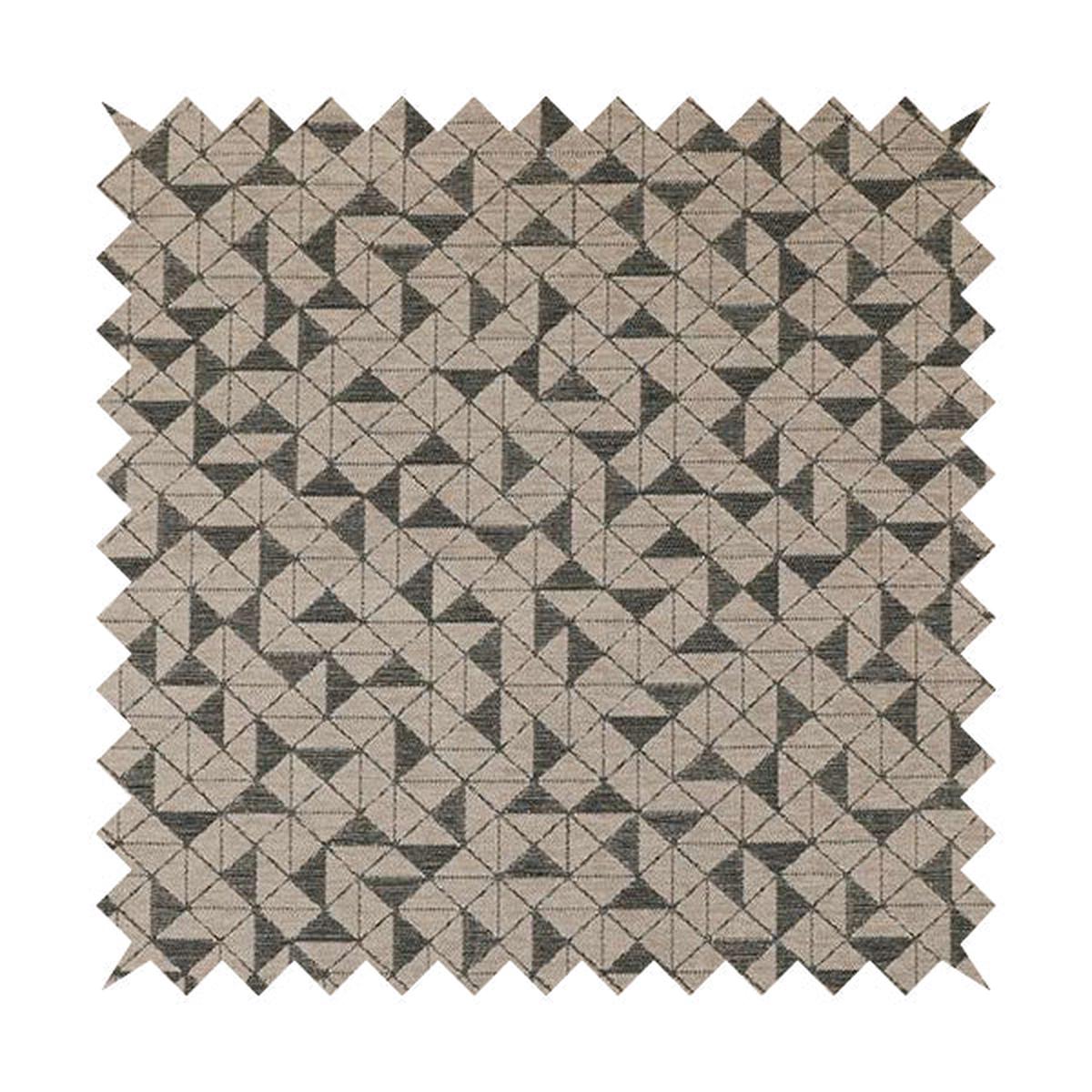 Voyage Designer Geometric Small Motif Pattern In Grey Soft Chenille Upholstery Fabric JO-407