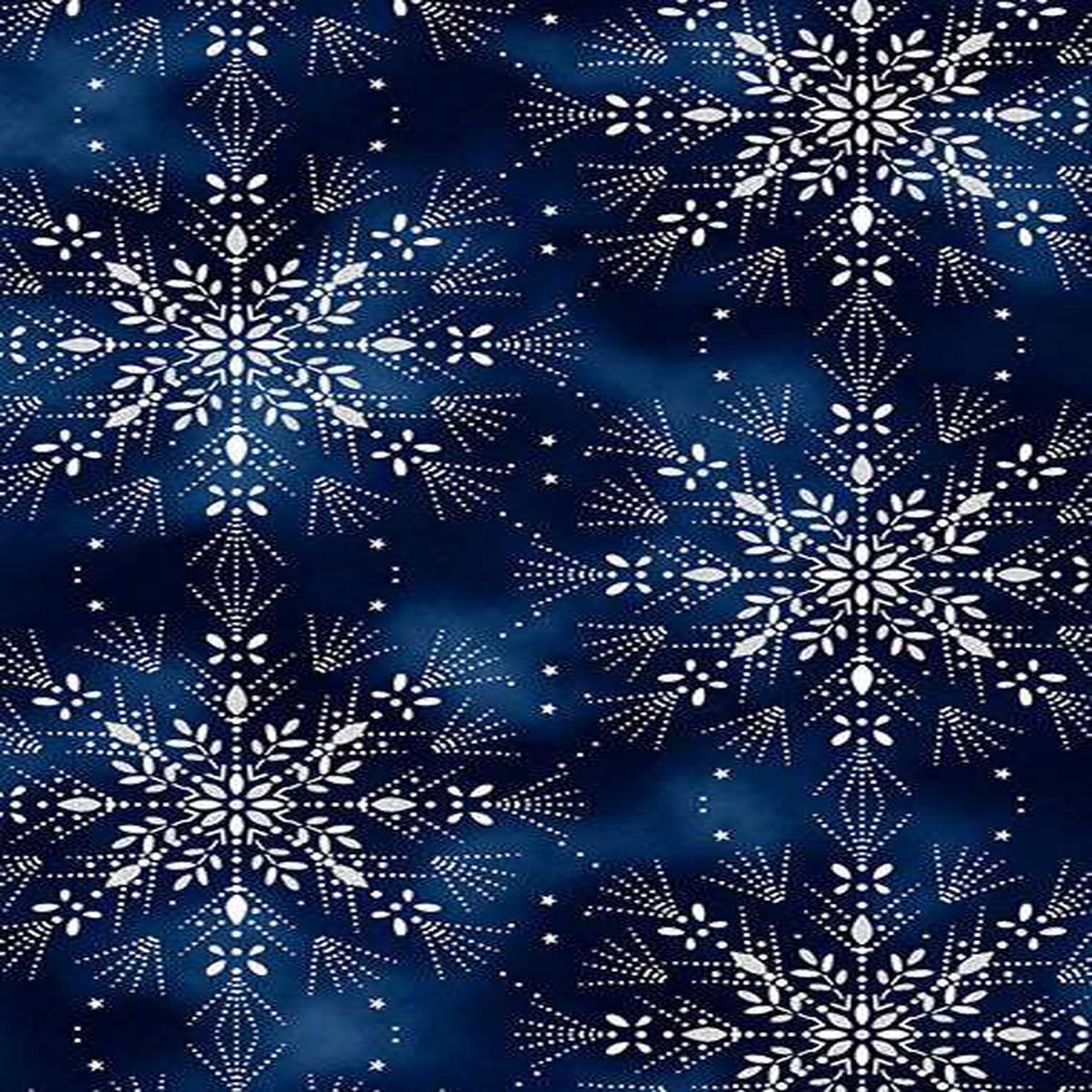 Midnight Perch Large Snowflakes Midnight / Silver