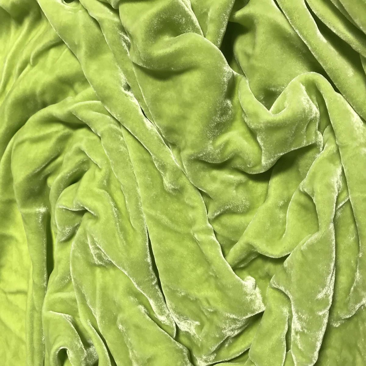 Spring Green - Hand Dyed Silk Velvet