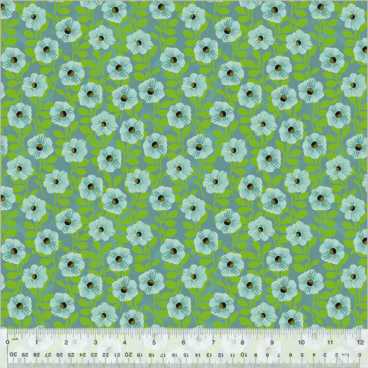 Wild Meadow, Climbing Floral, Turquoise