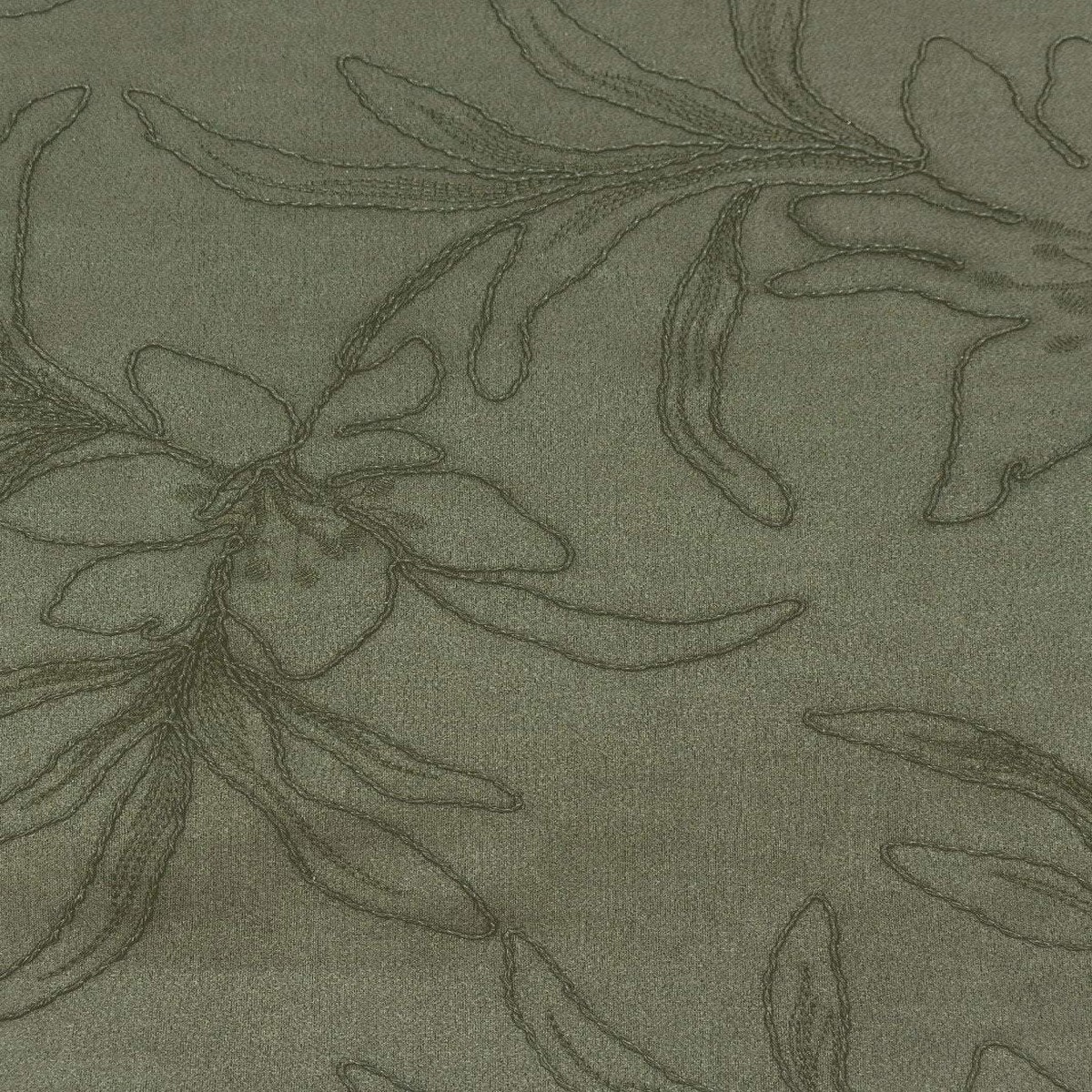 Embroidered Sueded Scuba Olive