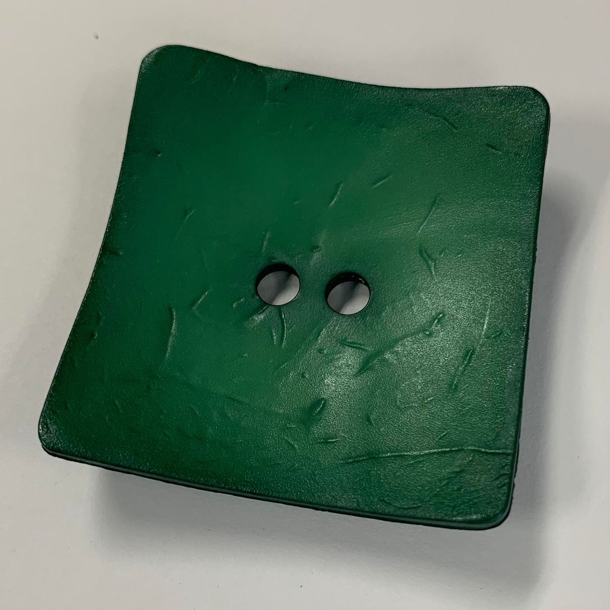Large Emerald Green Square Plastic Button - 60mm / 2 1/4" - Dill Buttons Brand