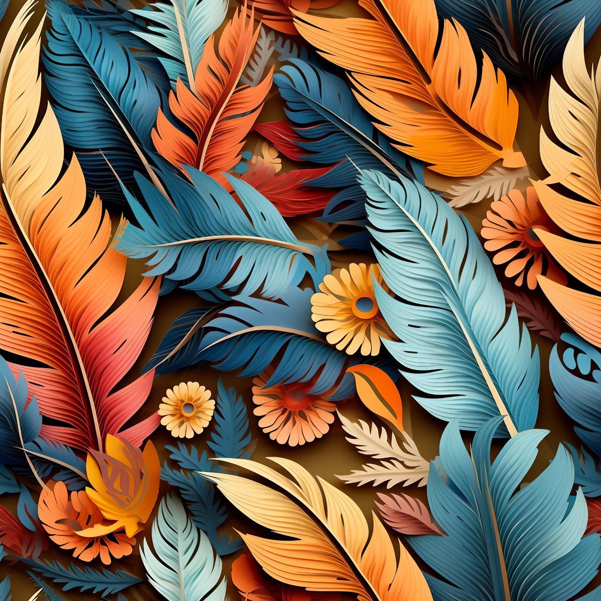 Aztec Feather Pattern 20 Quilting Cotton Fabric