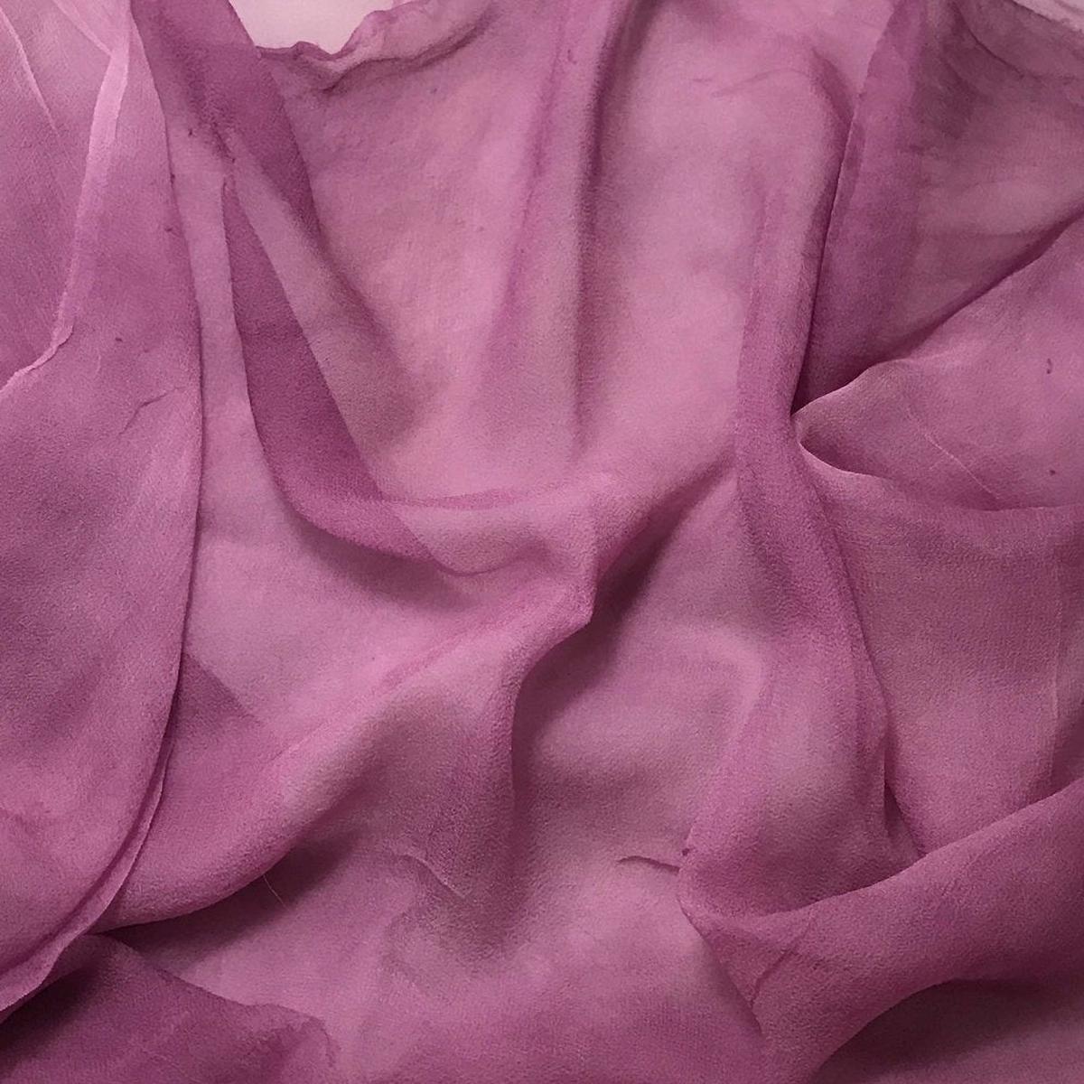 Lilac - 3mm Hand Dyed Silk Gauze Chiffon - 1/2 yard remnant