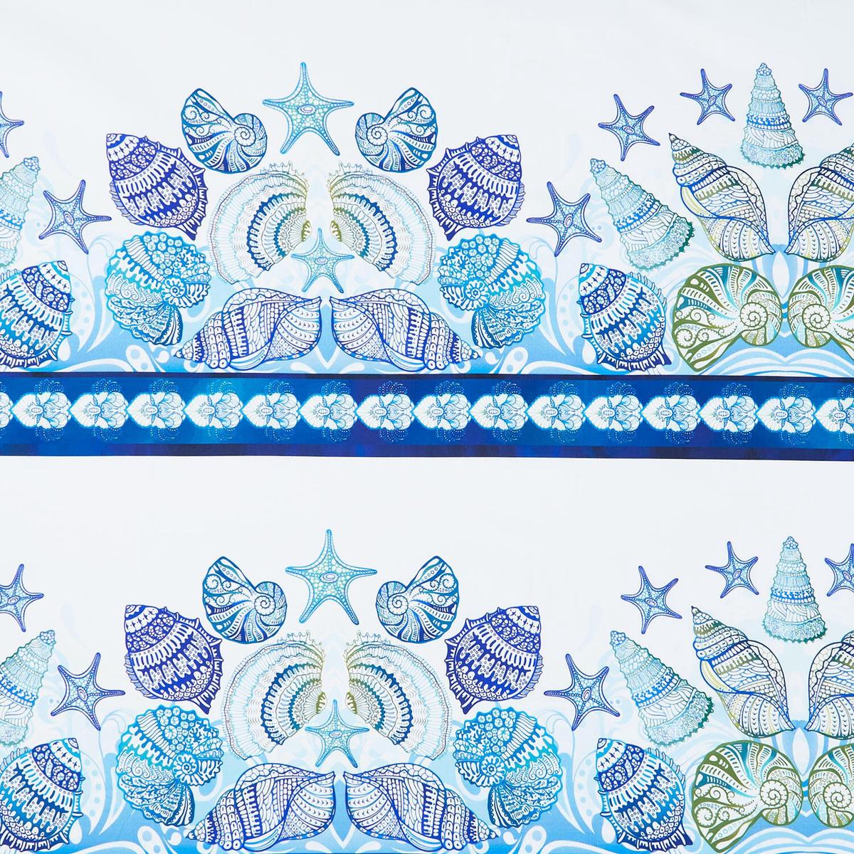 Wonders Of The Ocean - Border Stripe Blue Yardage