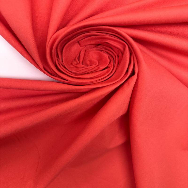 Orange Cotton Elastane Twill