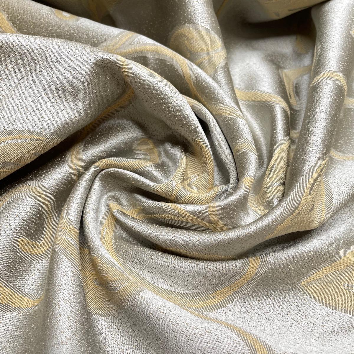 Ballroom Dancing Class - Jacquard Poly Woven - Light Beige/Gold Ivy - 2M Bundle