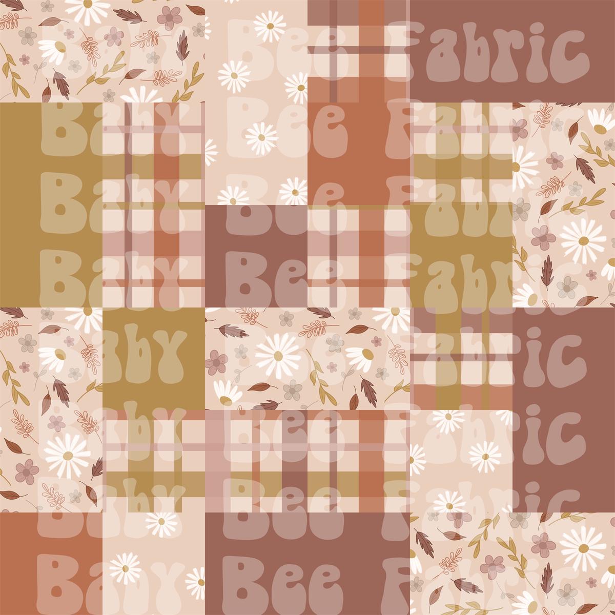 Dainty Fall Floral and Leaves Patchwork