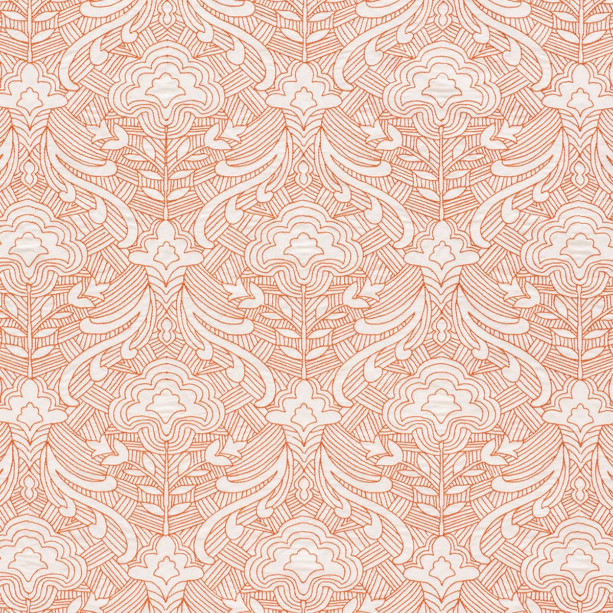 Hendrix Embroidery Orange Fabric