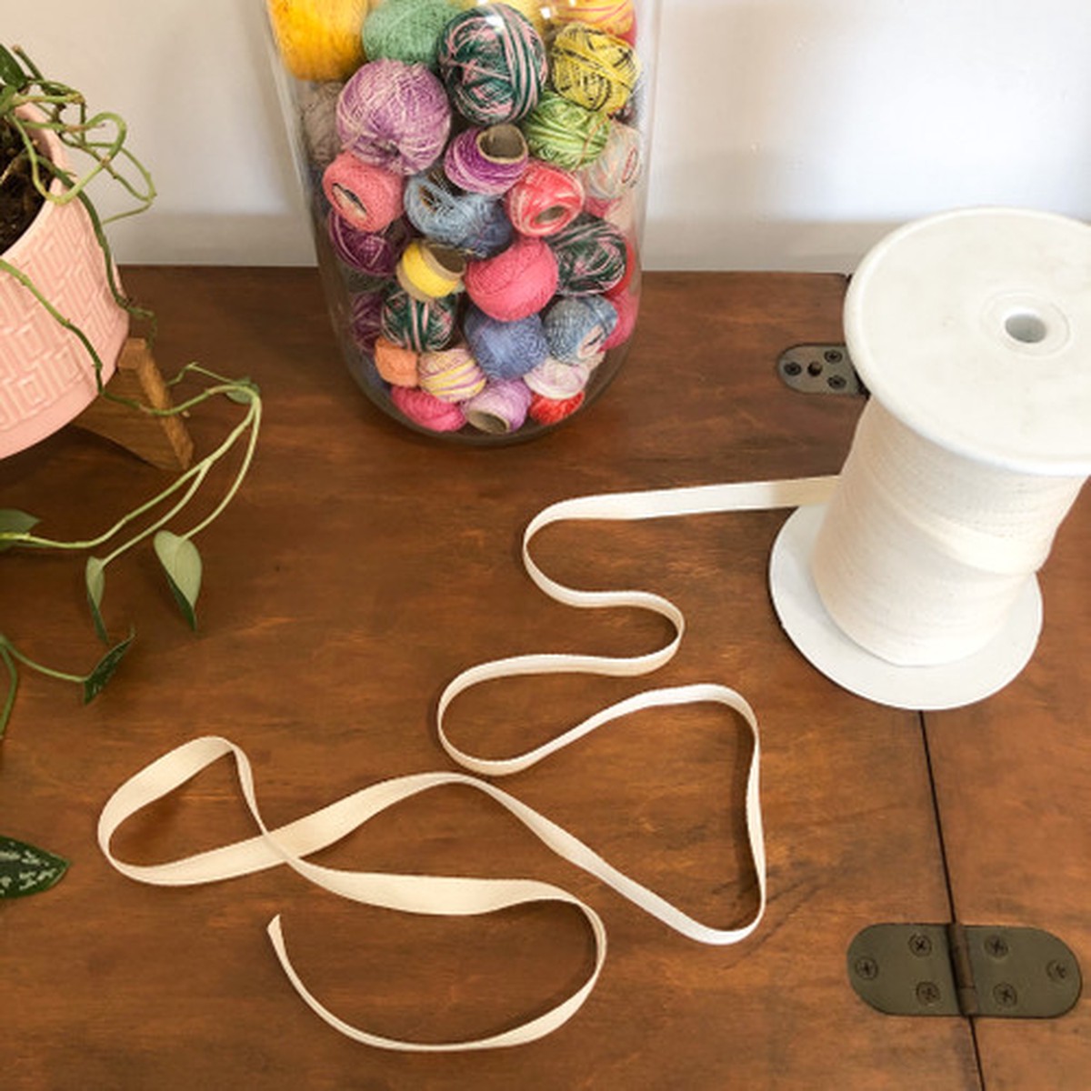 1/2 inch wide Cotton Twill Tape in natural/ivory