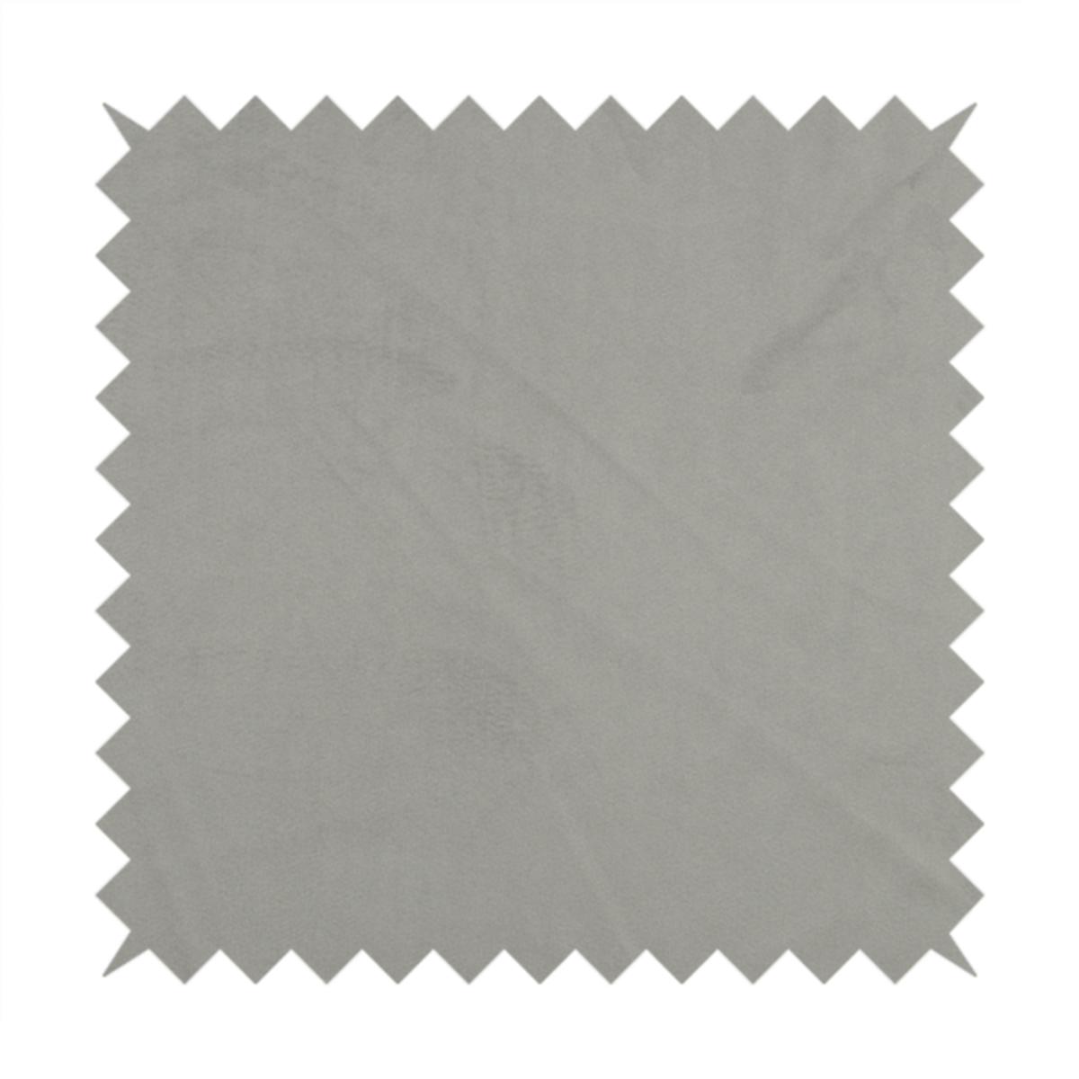 Alpha Plain Durable Velvet Brushed Cotton Effect Upholstery Fabric Silver Colour CTR-2733