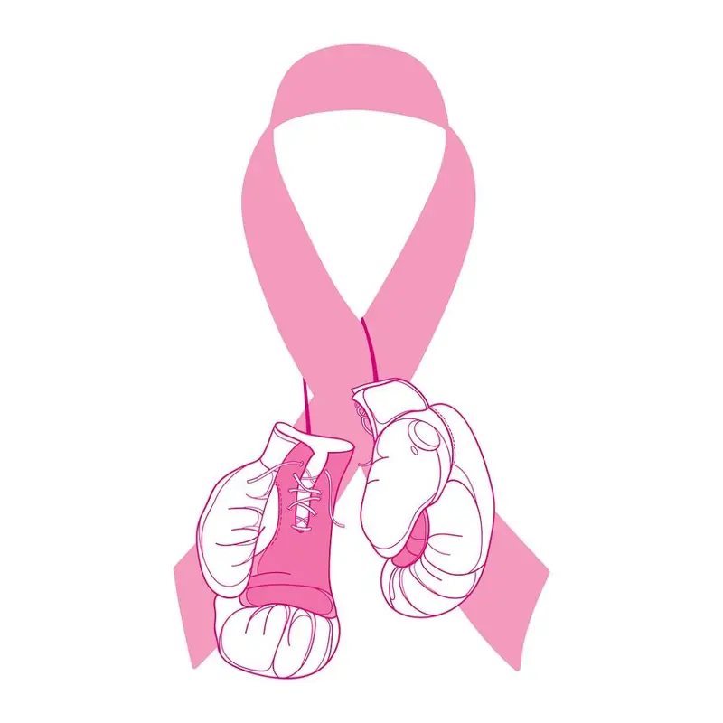 Boxing Breast Cancer Fabric Panel