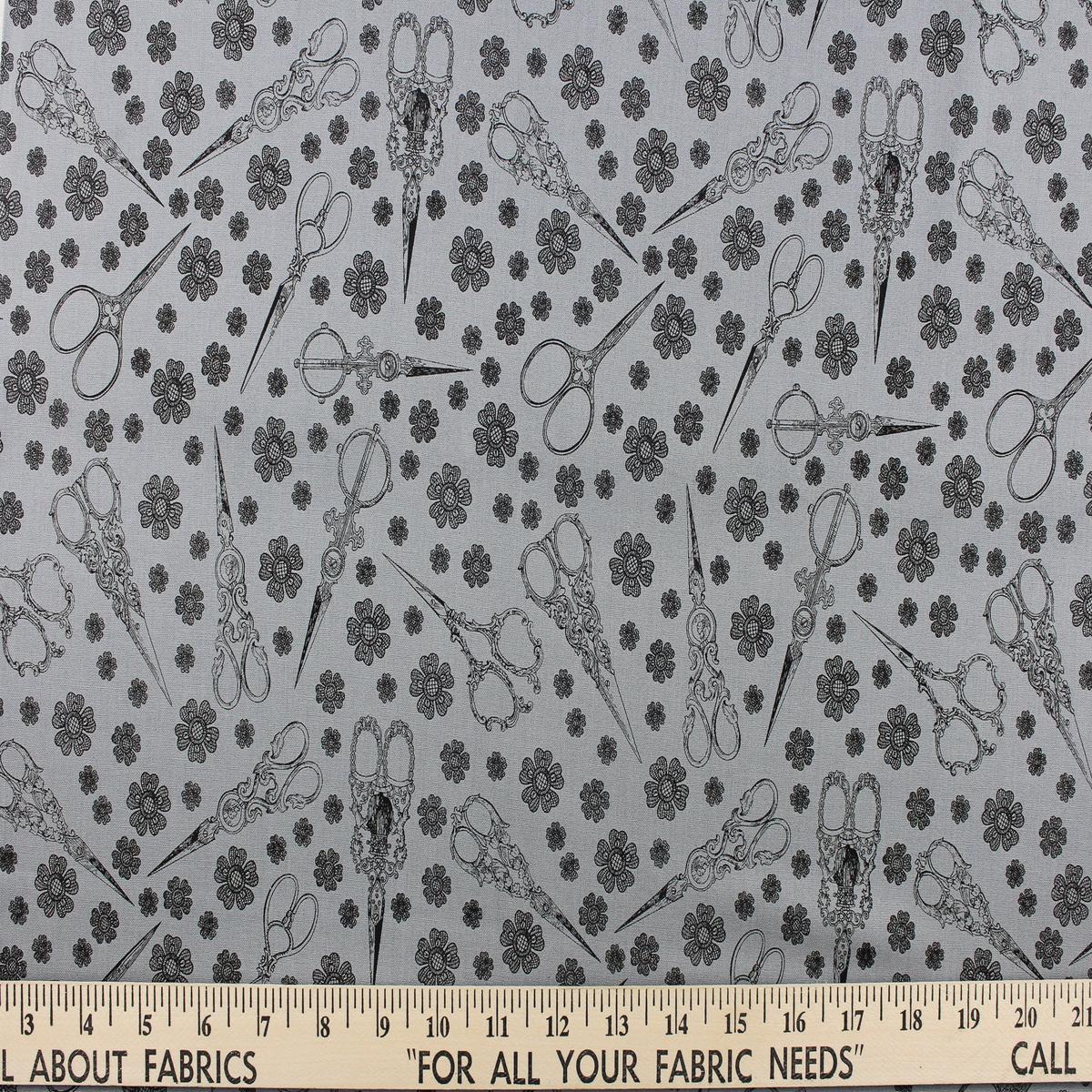 Choice Fabrics Sew Vintage in Gray 14107-004