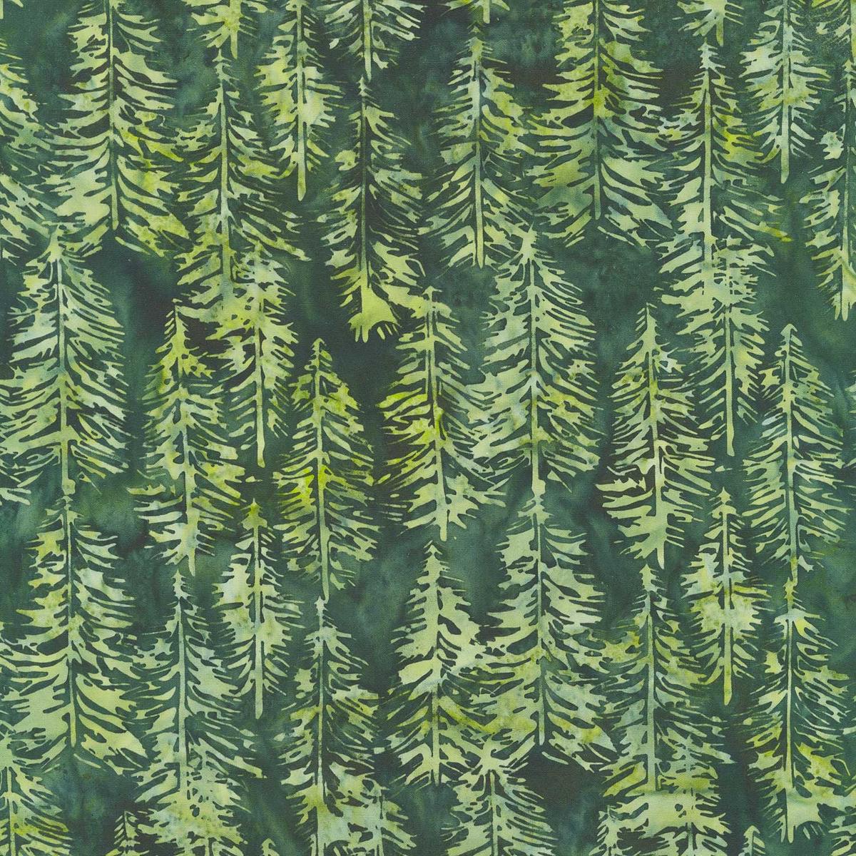 Fall Gatherings Batiks - Evergreen Green Pineneedle Yardage
