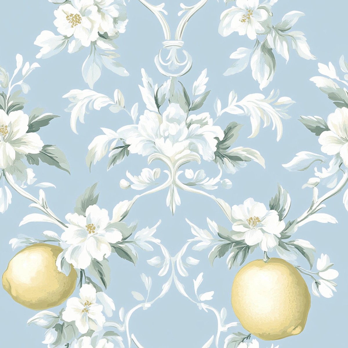 Lemon Floral Shabby Chic Pattern 7 Quilting Cotton Fabric