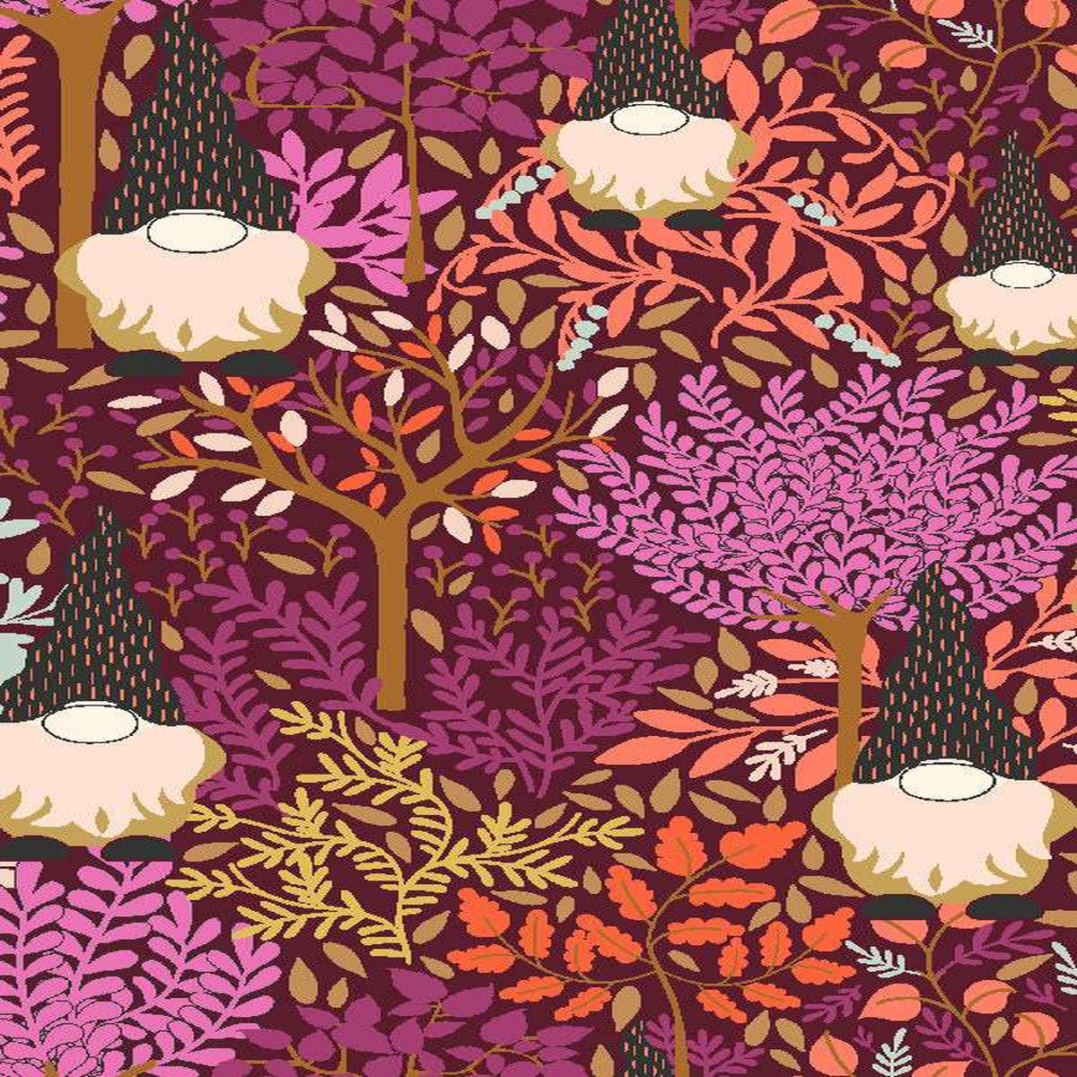 Myth + Dream Enchanted Forest By Mercedes Cortes For Cotton + Steel Ruby Shade
