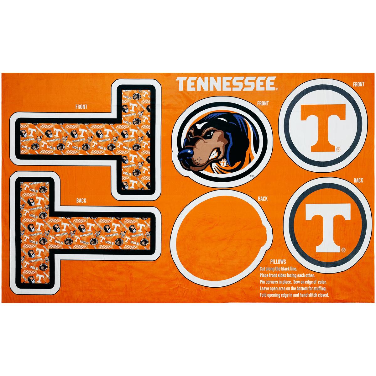Tennessee Vols Collegiate Pillow Panel in Minky