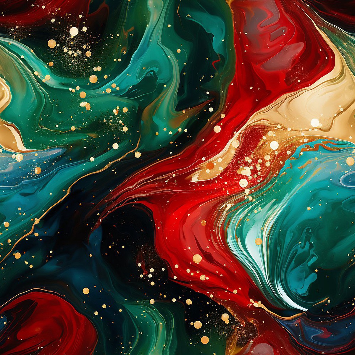 Christmas Abstract Marble Pattern 2 Fabric