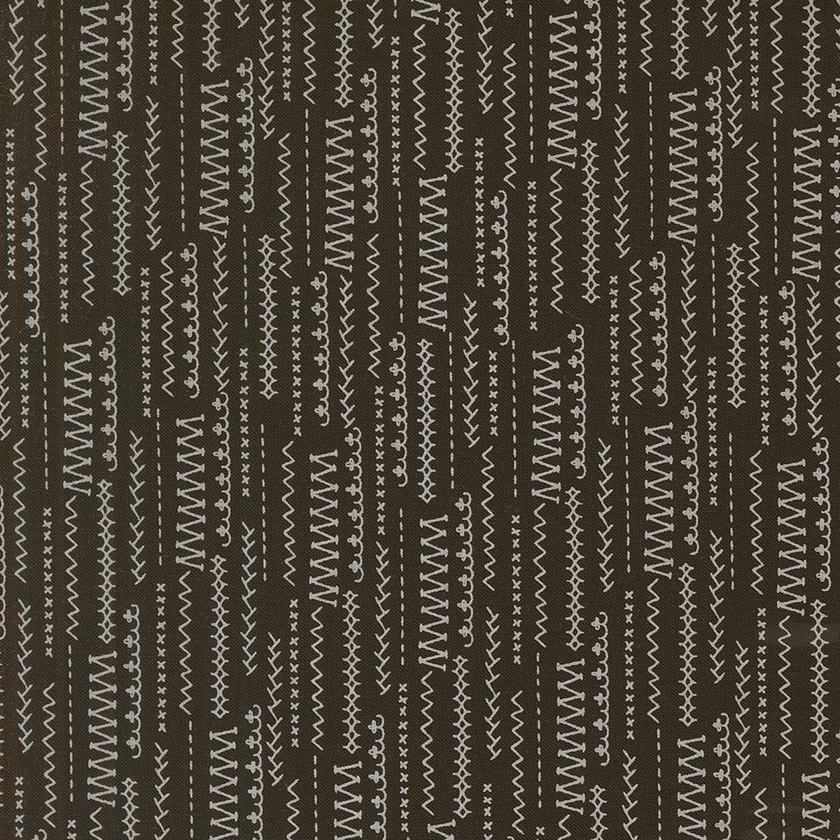Threads Quilt Fabric - Stitched Up Stripes in Black - 55686 25