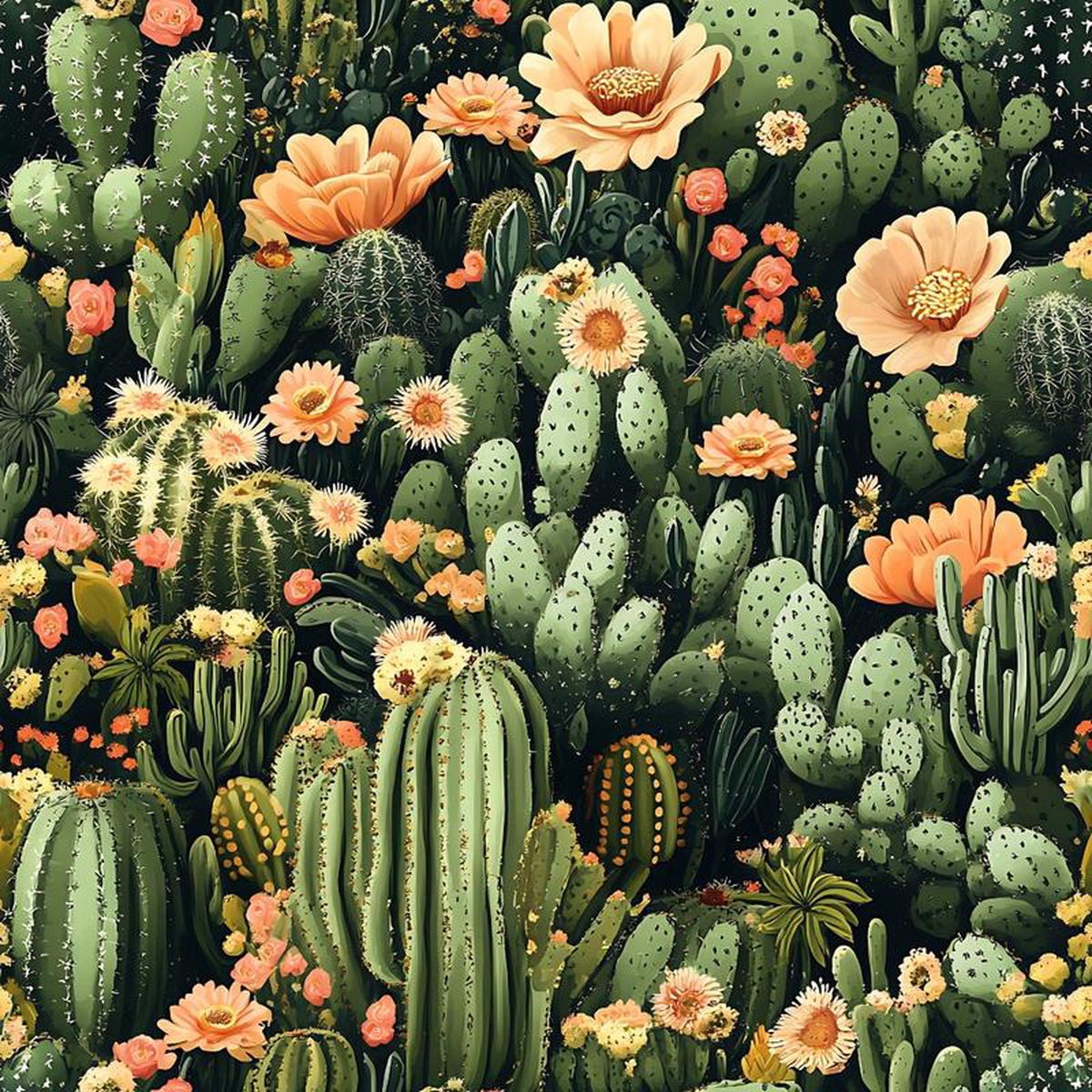 Cactus Gardens Pattern 12 Quilting Cotton Fabric