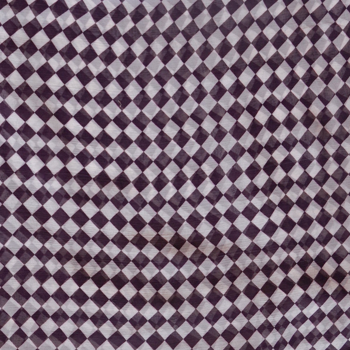 Pure Chiffon Purple With White Chaks Design Fabric