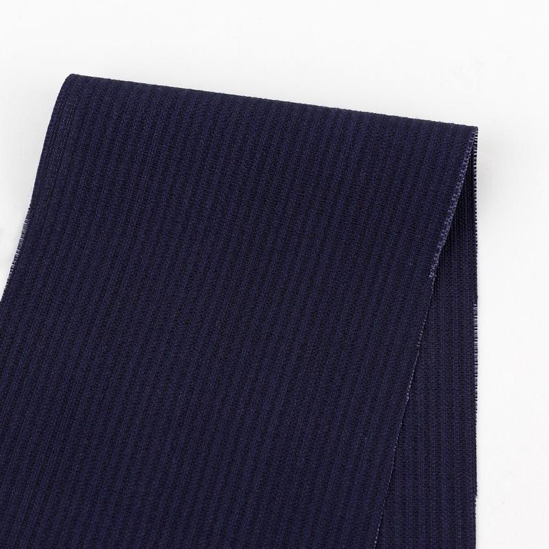 Cotton Viscose Stripe - Navy