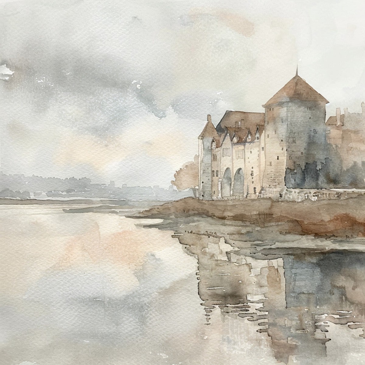 Normandy Travel Art Fabric Panel 6