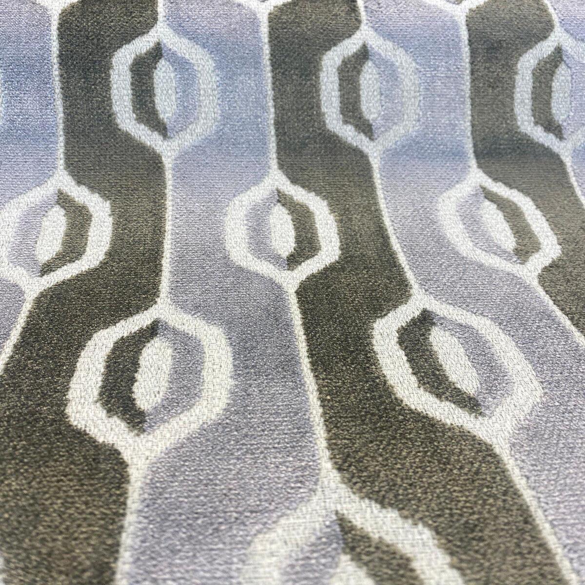 Belgian Velvet Paxton Platinum Silver Stripe Upholstery Fabric by the yard