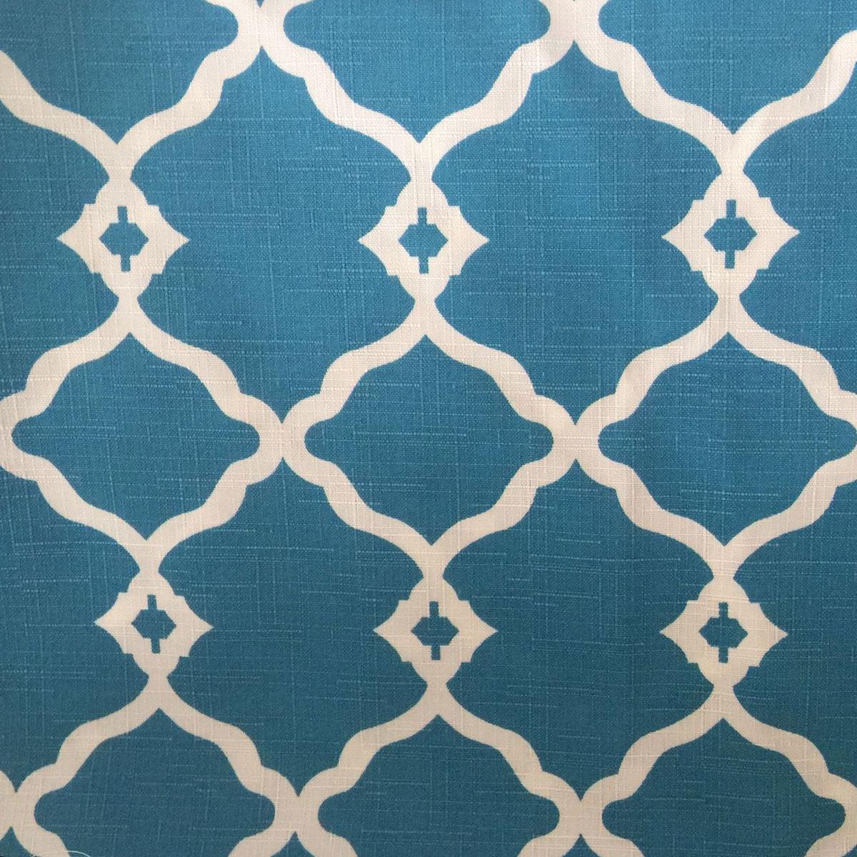 Fretwork Onyx Blue Europatex Outdoor Fabric