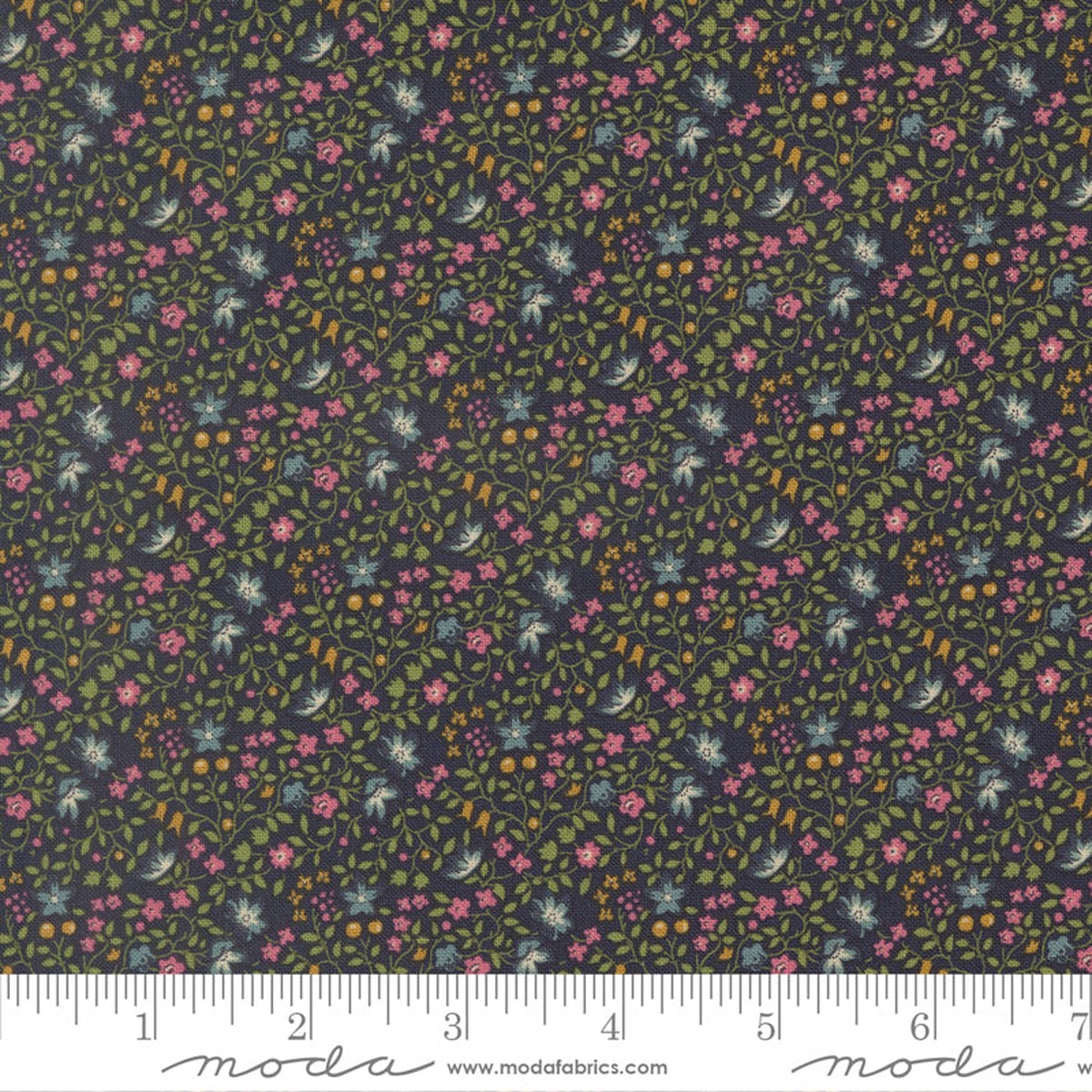 Moda Chelsea Garden 33857 19 Midnight Ambling Vine By The Yard