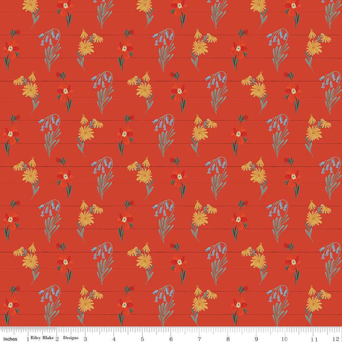 Farmhouse Summer-Wildflowers Red
